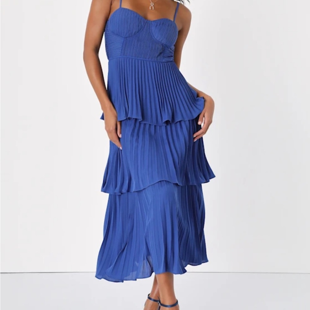 Lulu's Vibrant Blue Strapless Dress